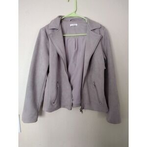 Maurices Faux Suede Moto Jacket Light‎ Gray Zip Front Women's Size S